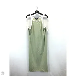 Dress Casual Midi By Absolutely In Green & White. Size: 2x