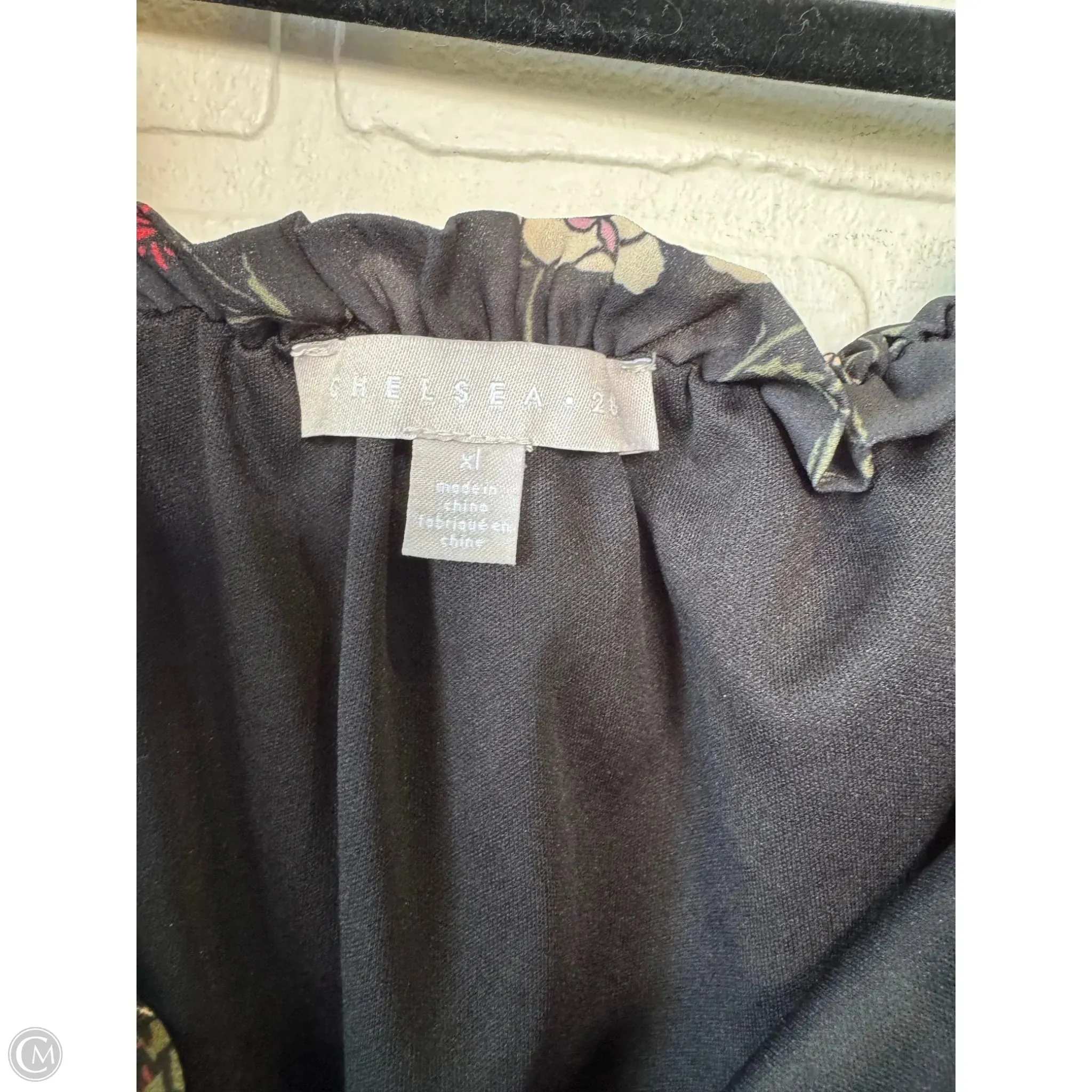Dress Casual Midi By Chelsea 28 In Black & Green. Size: Xl