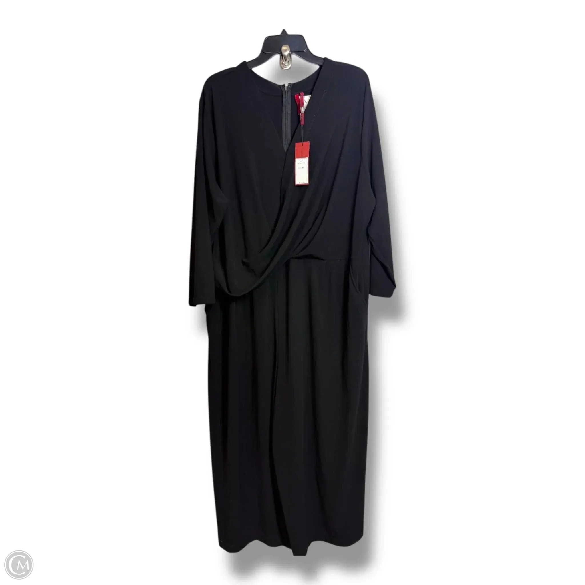 Dress Casual Midi By Clothes Mentor In Black. Size: 3x