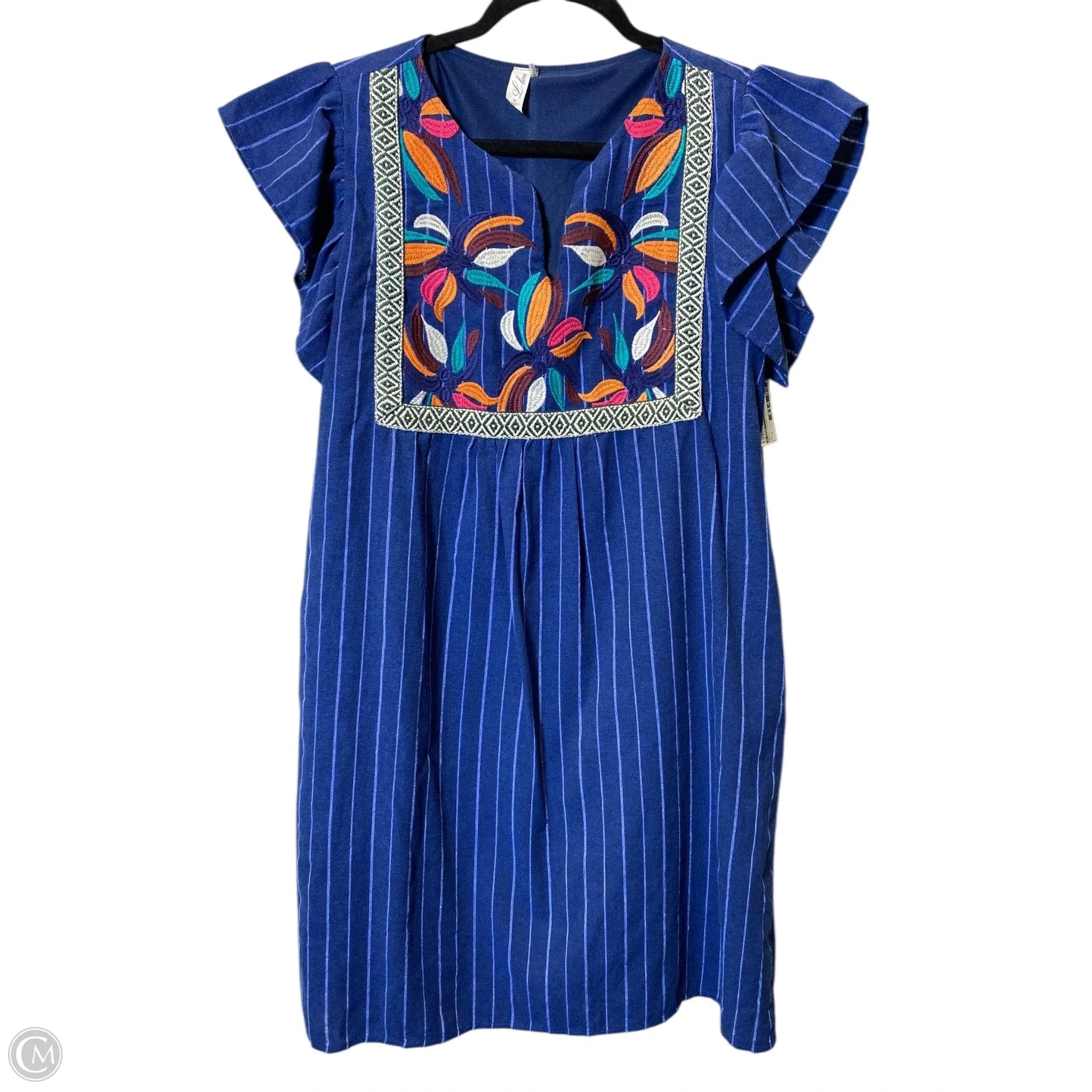 Dress Casual Midi By L Love In Navy. Size: M