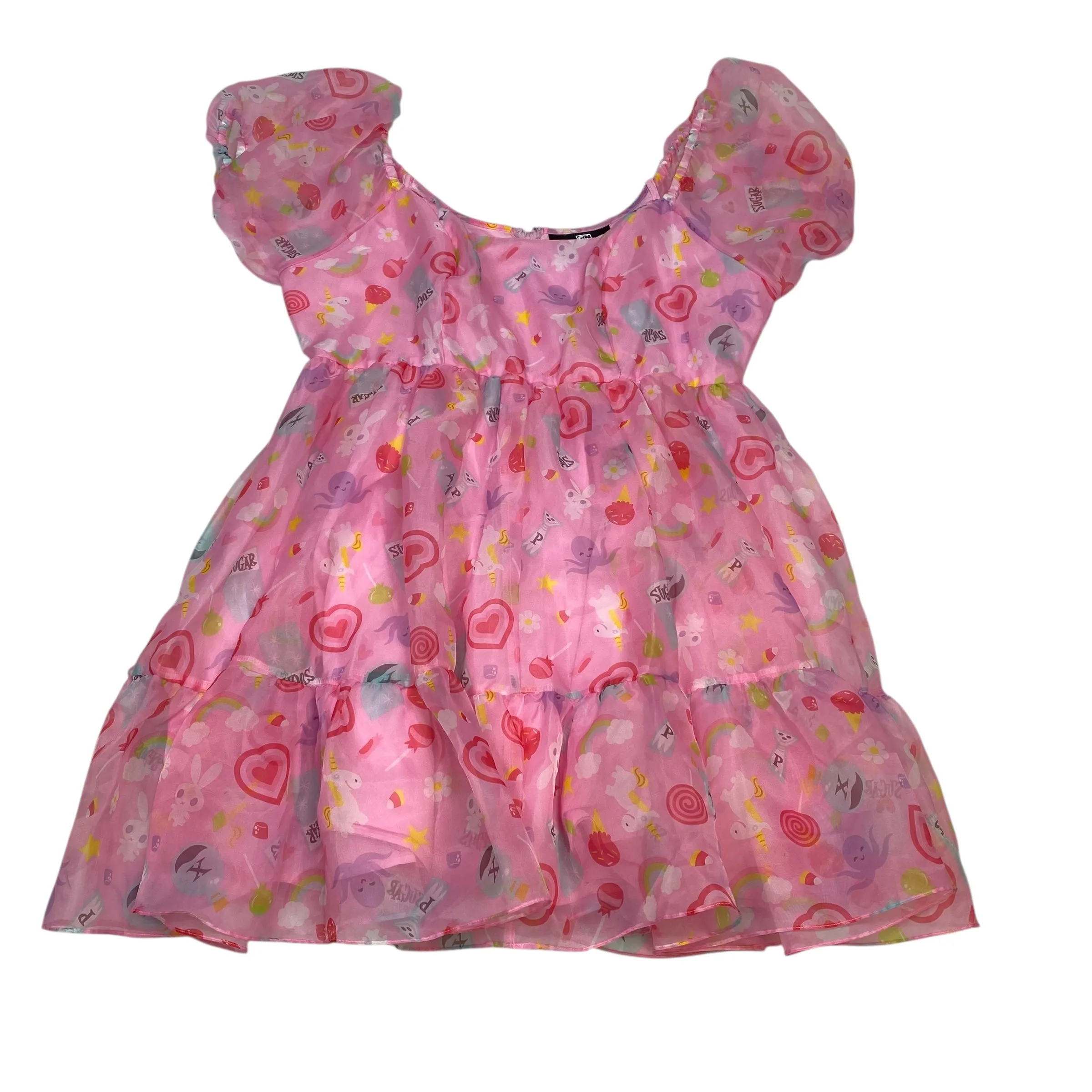 Dress Party Midi By The Powerpuff Girls In Pink. Size:2X