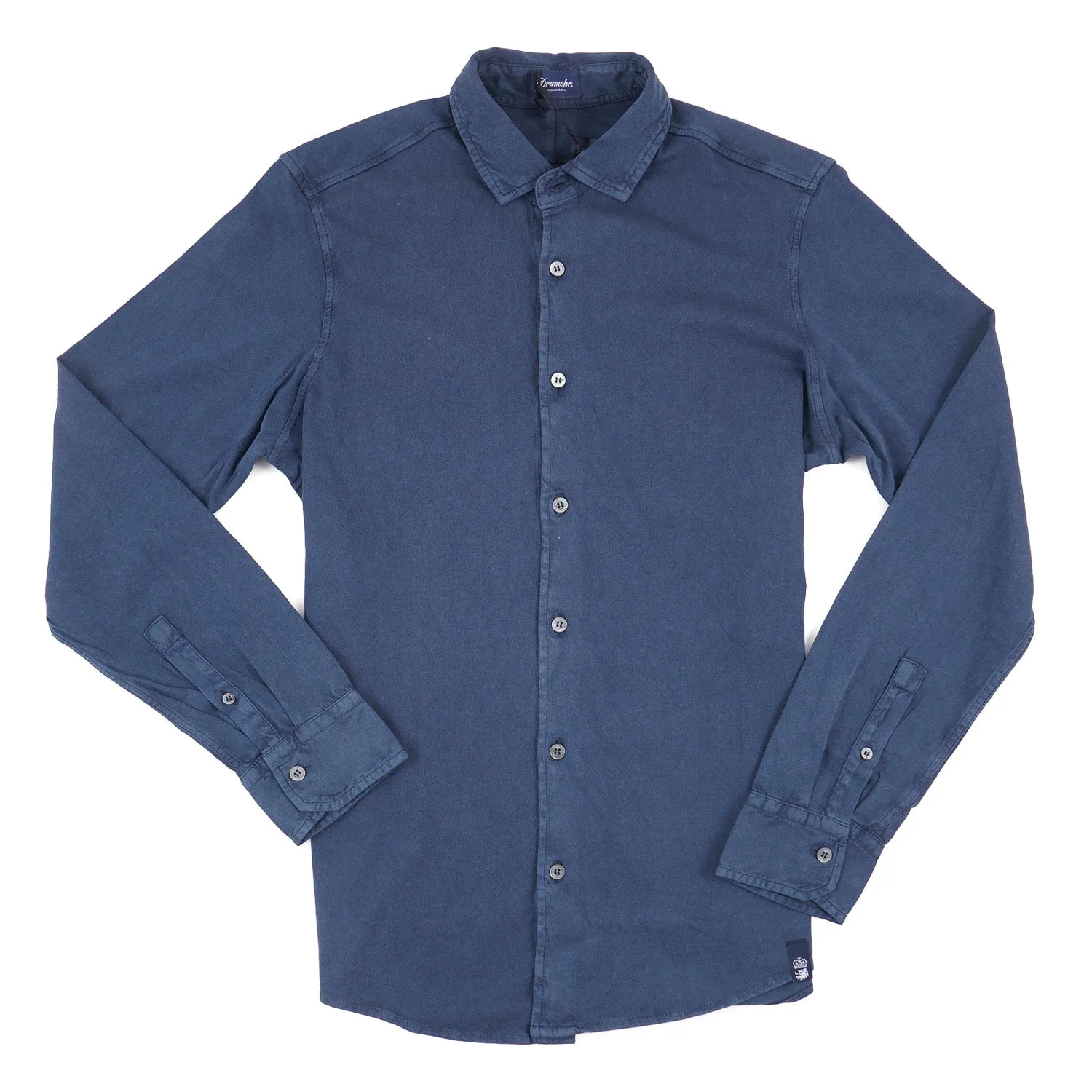 Drumohr Long Sleeve Jersey Cotton Polo Shirt