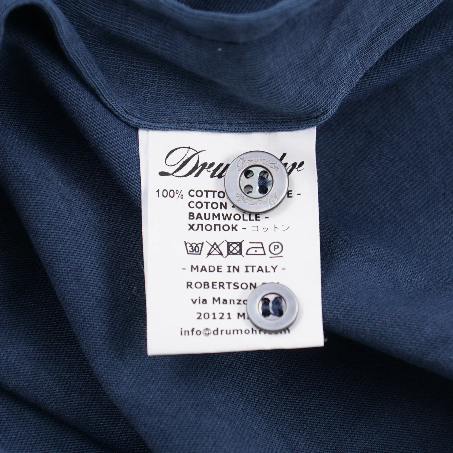 Drumohr Long Sleeve Jersey Cotton Polo Shirt