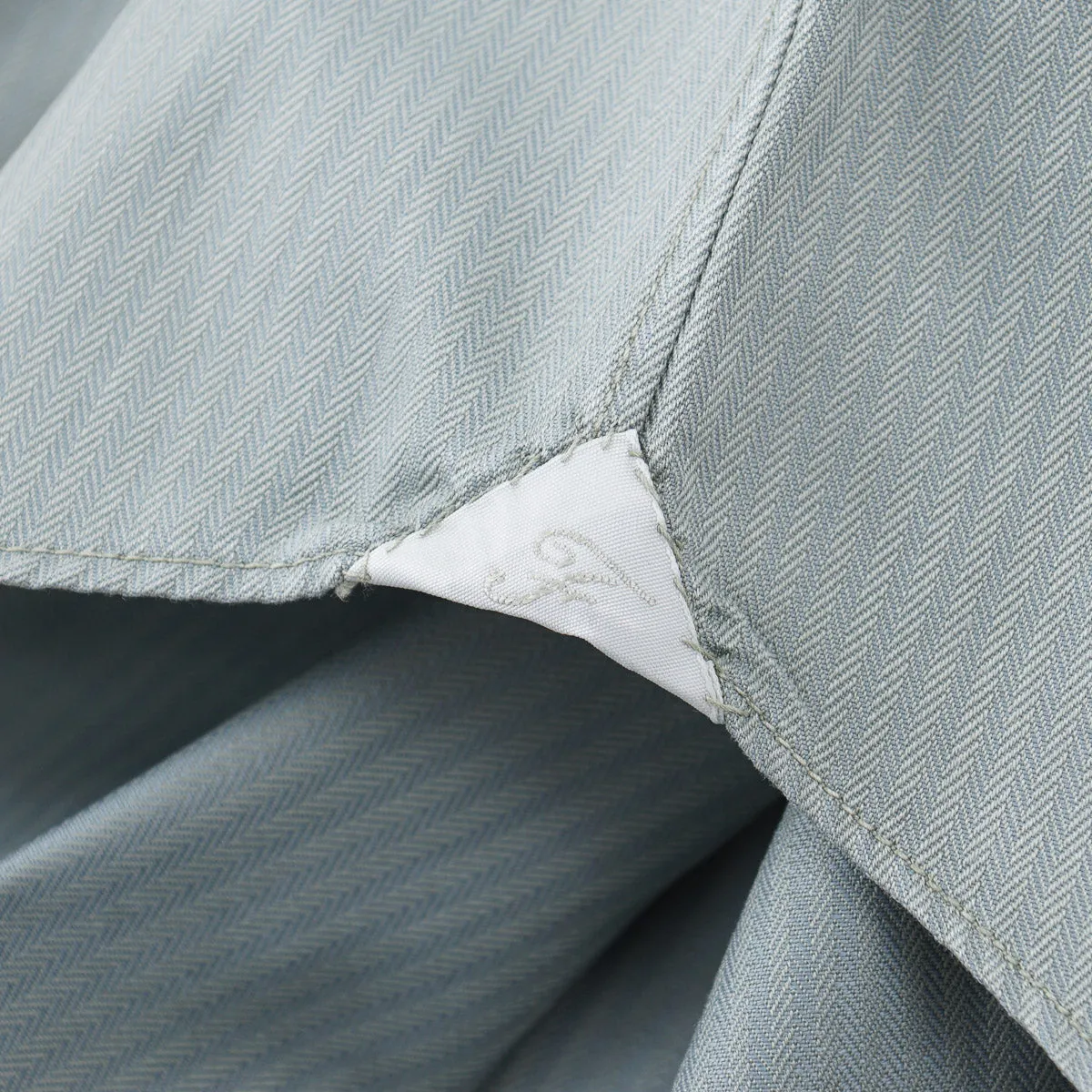 Finamore Herringbone Cotton Dress Shirt