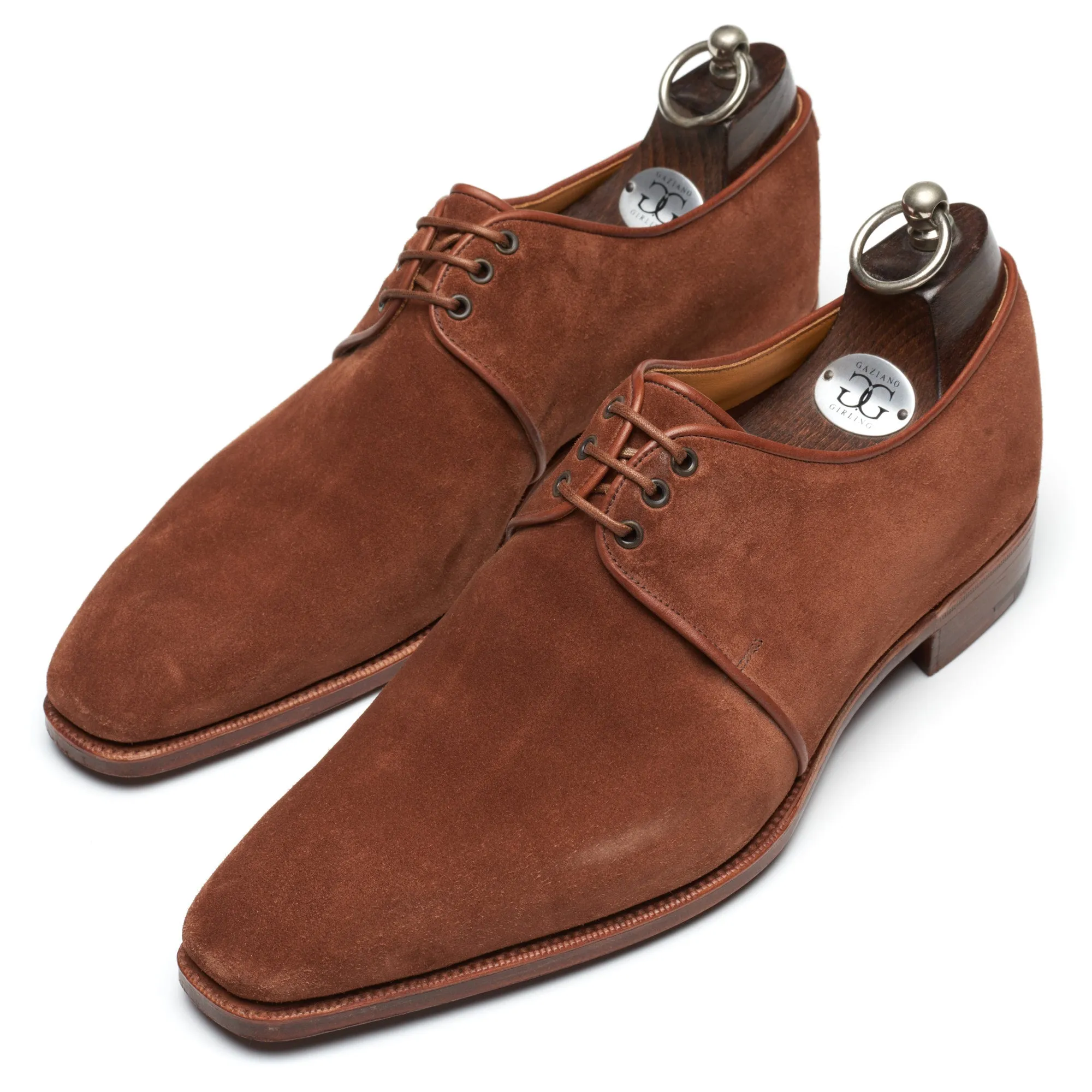 GAZIANO & GIRLING Boscastle Polo Suede Leather Derby Dress Shoes 8E US 8.5 Last MH71