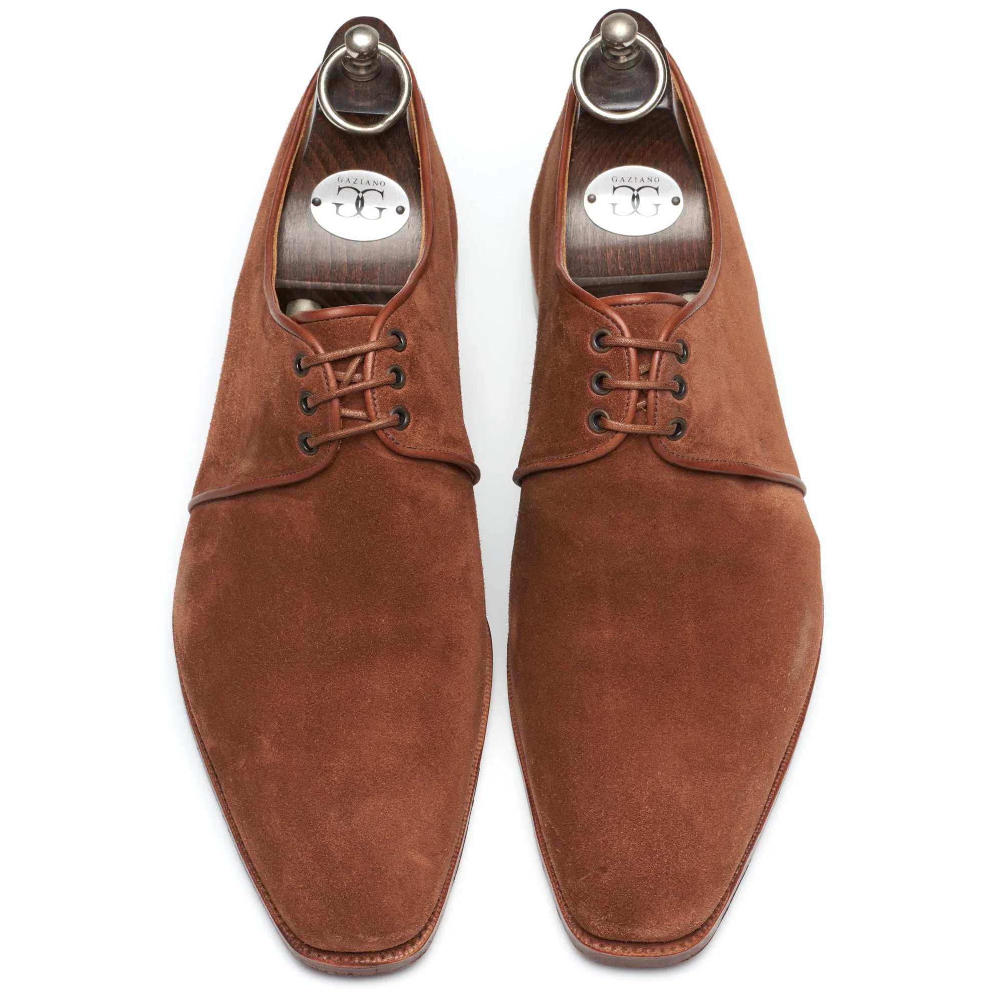 GAZIANO & GIRLING Boscastle Polo Suede Leather Derby Dress Shoes 8E US 8.5 Last MH71