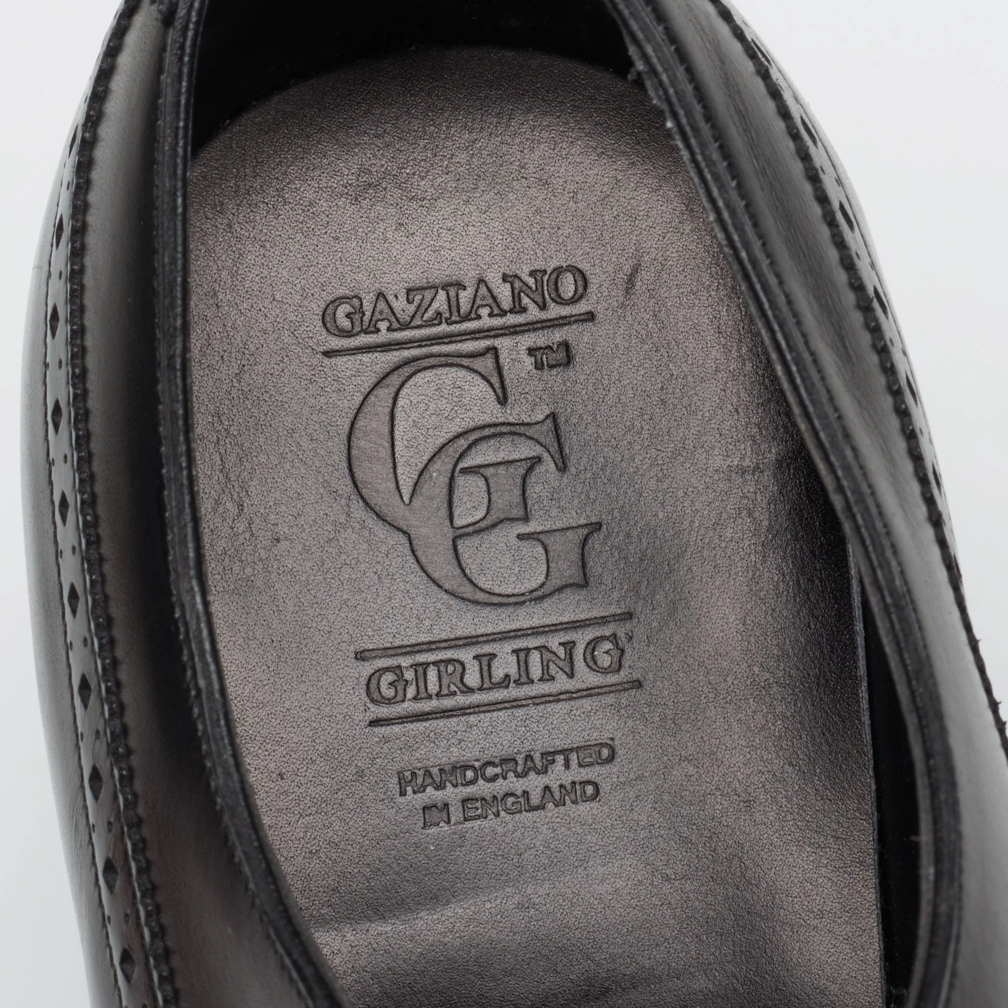 GAZIANO & GIRLING Kent Black Calf Leather Oxford Dress Shoes 8E US 8.5 Last MH71