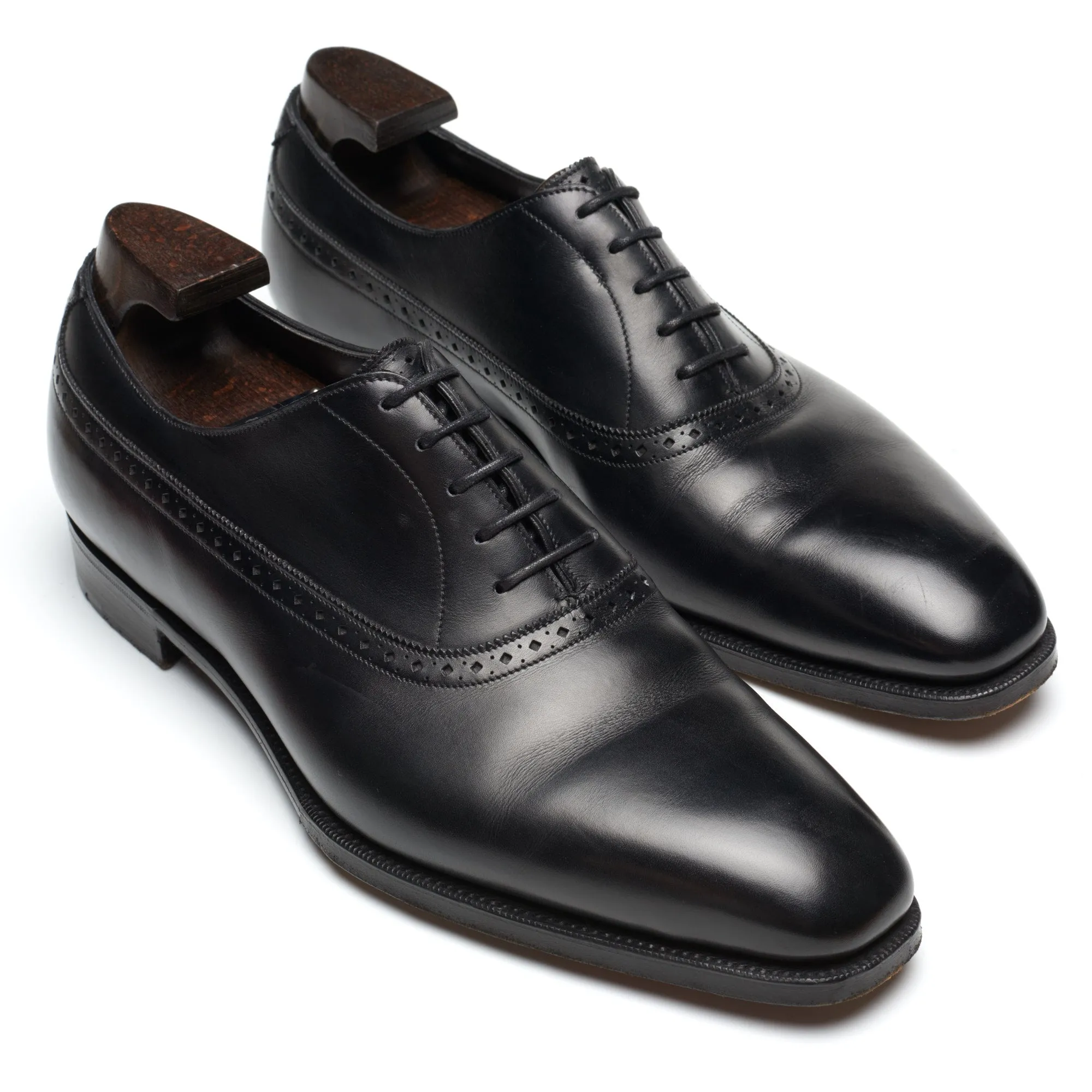 GAZIANO & GIRLING Kent Black Calf Leather Oxford Dress Shoes 8E US 8.5 Last MH71