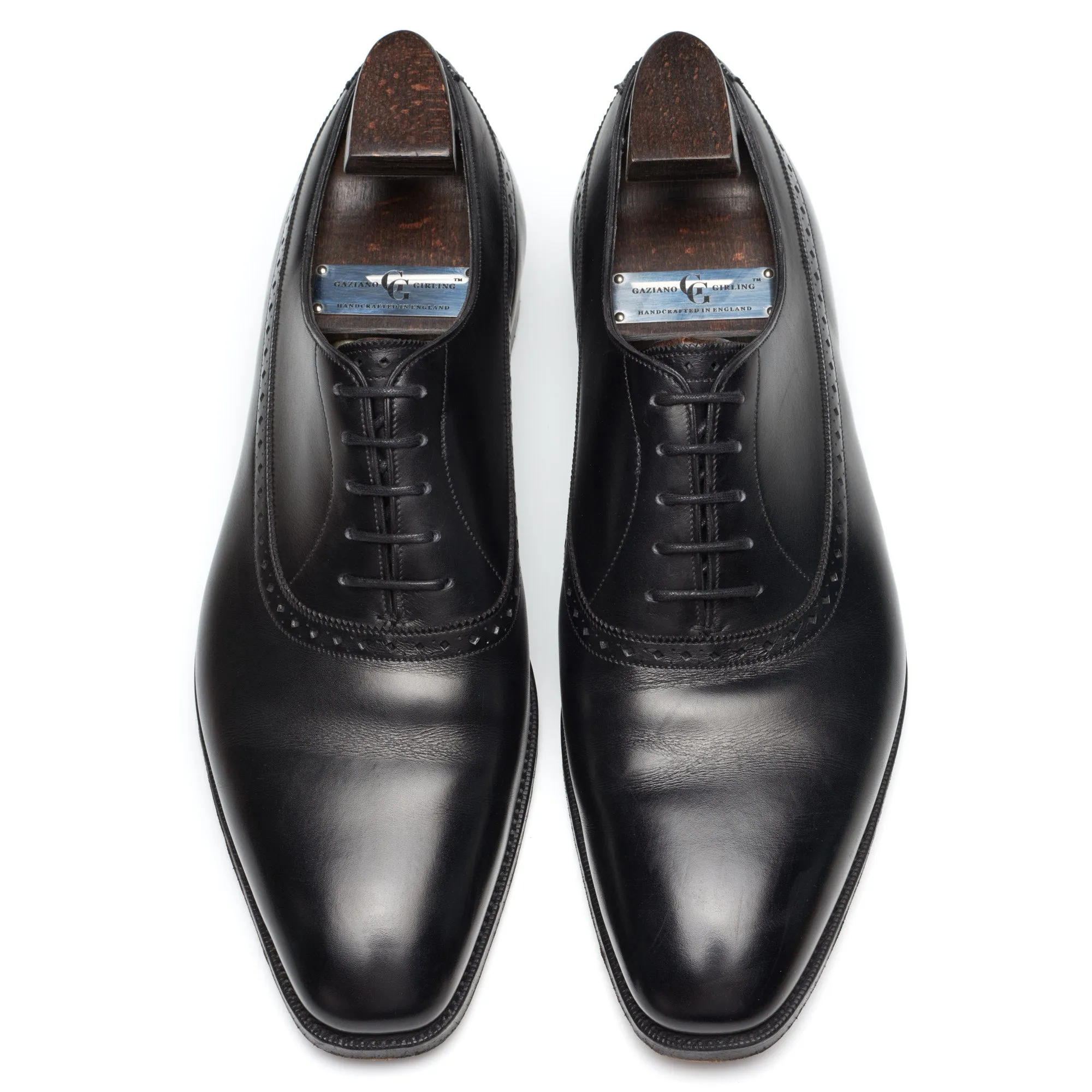 GAZIANO & GIRLING Kent Black Calf Leather Oxford Dress Shoes 8E US 8.5 Last MH71