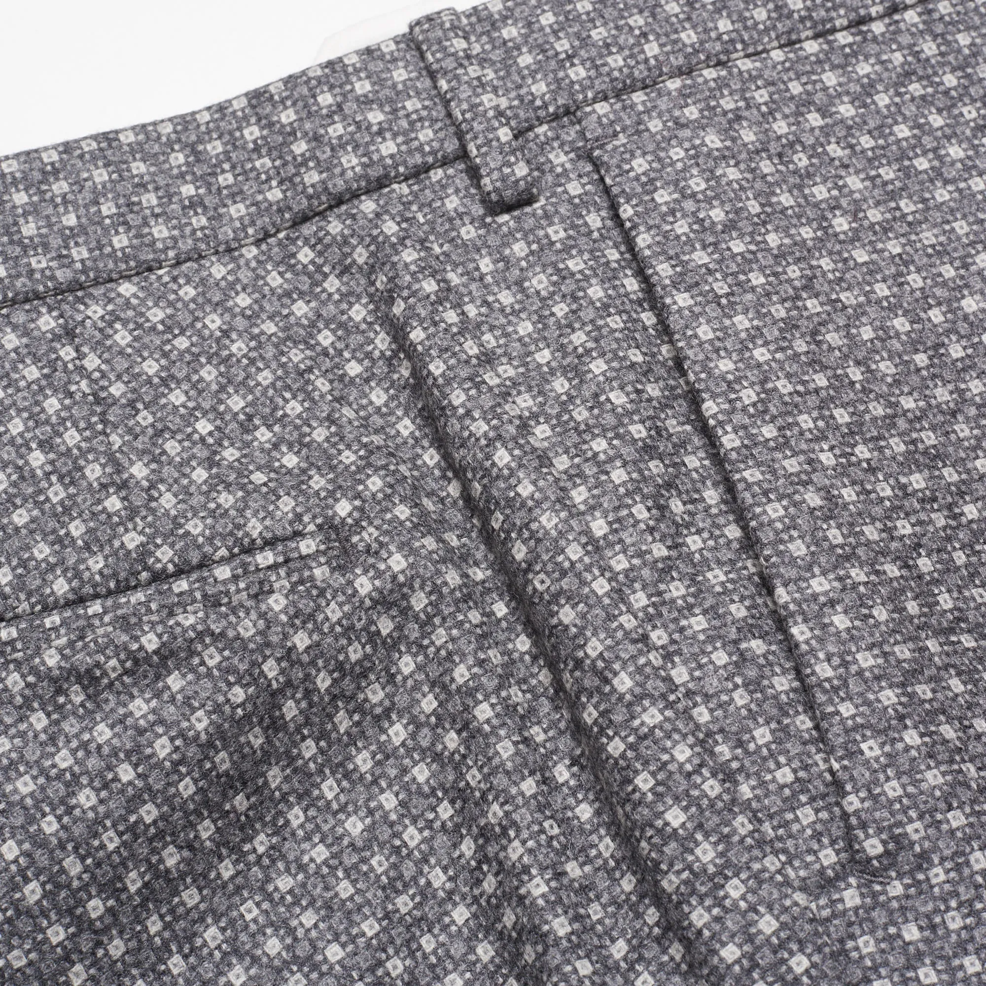 INCOTEX (Slowear) Gray Checkered Flannel Wool Pants EU 58 NEW US 42 Slim Fit