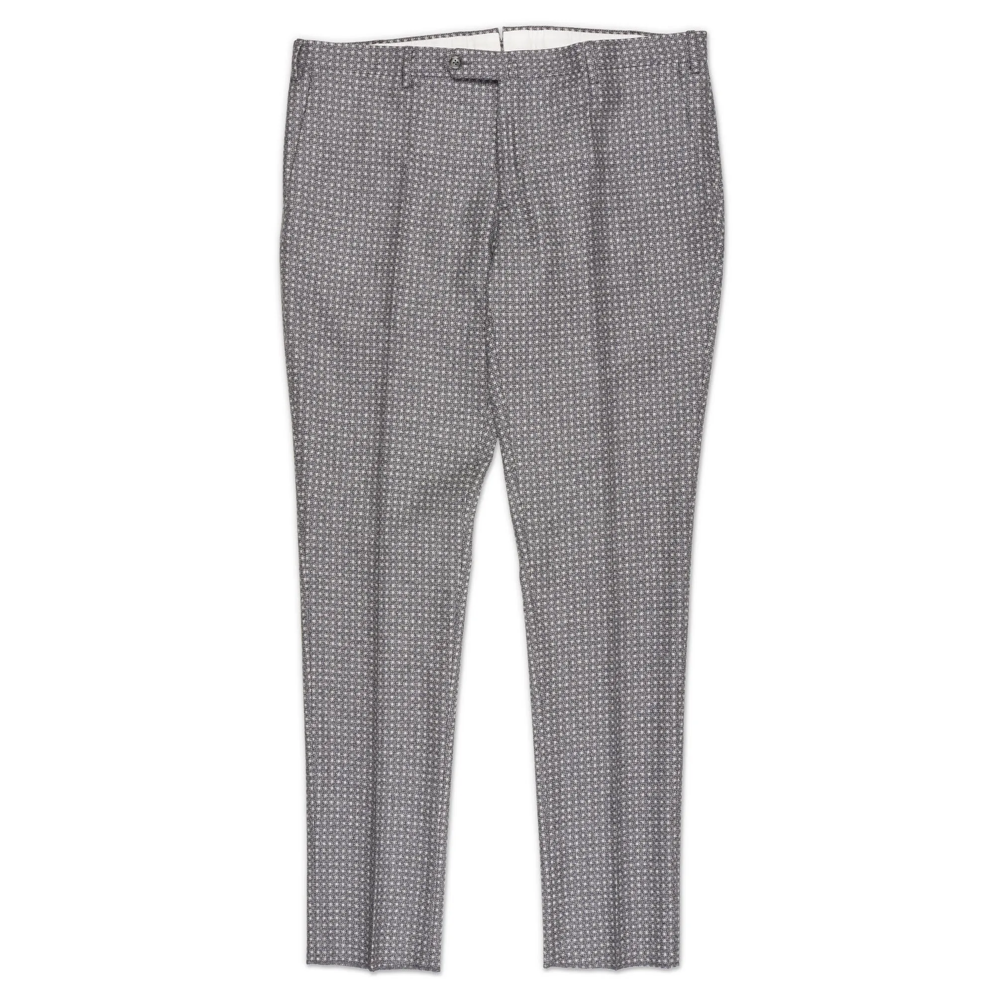 INCOTEX (Slowear) Gray Checkered Flannel Wool Pants EU 58 NEW US 42 Slim Fit