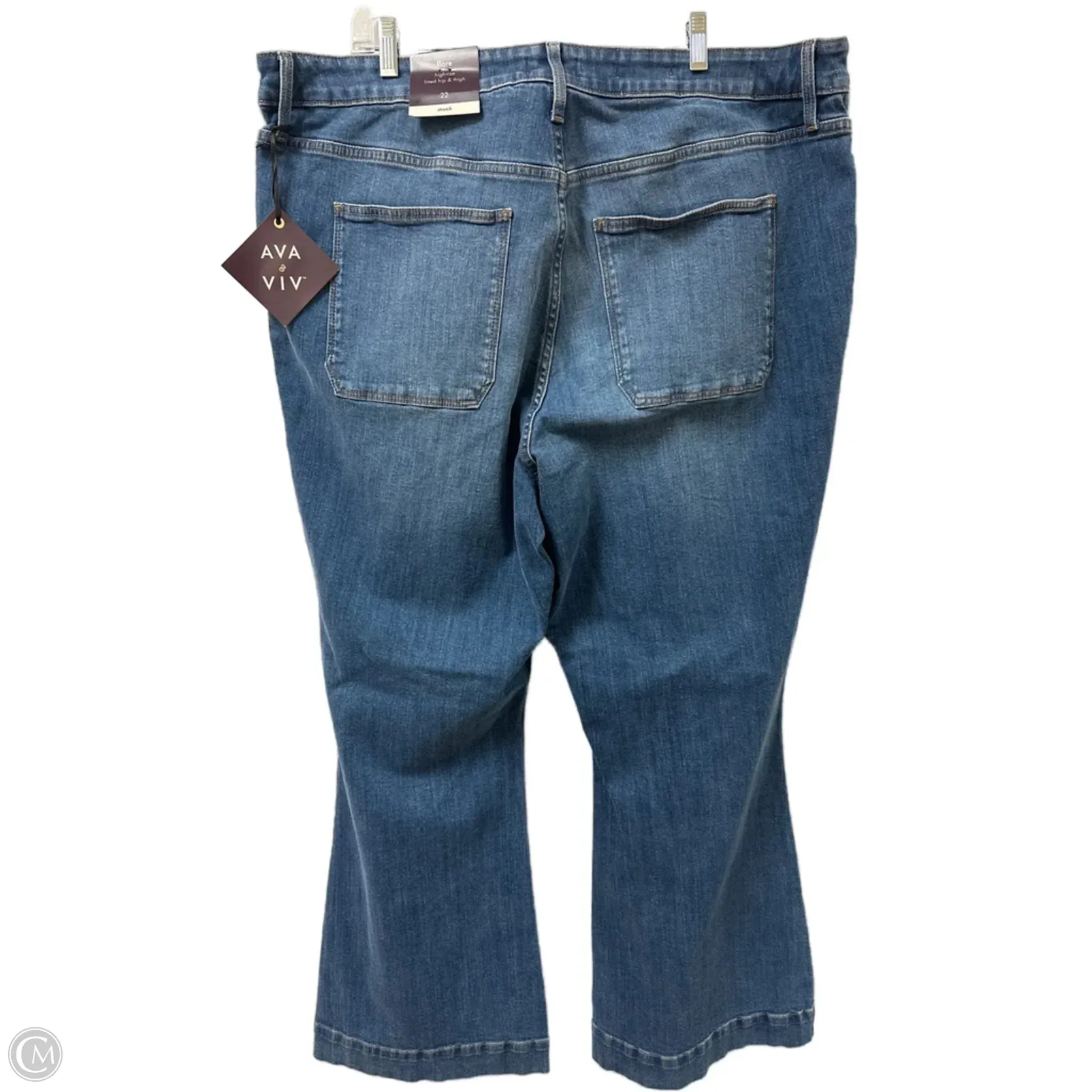 Jeans Flared By Ava & Viv In Blue Denim. Size: 22
