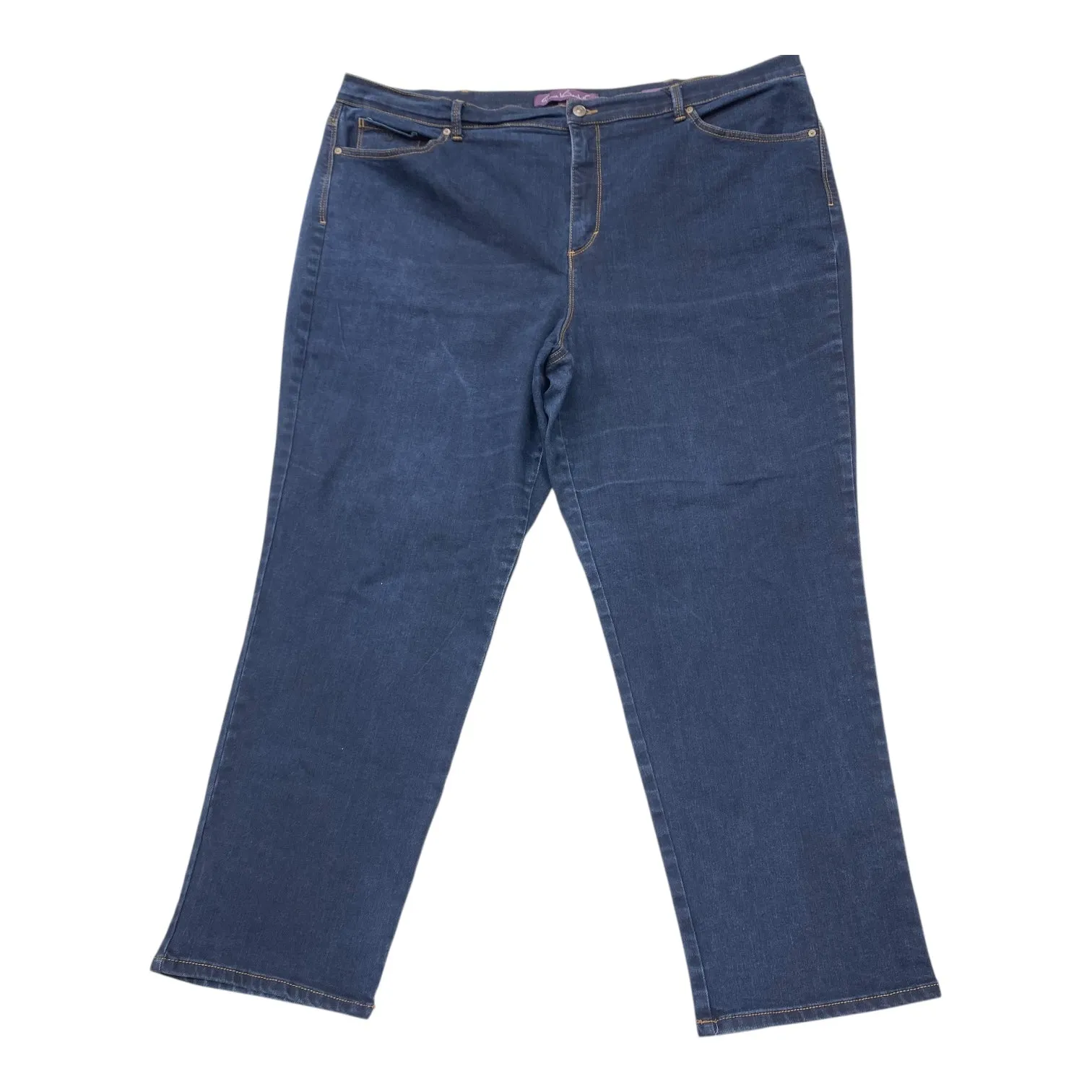 Jeans Straight By Gloria Vanderbilt In Blue Denim. Size:24