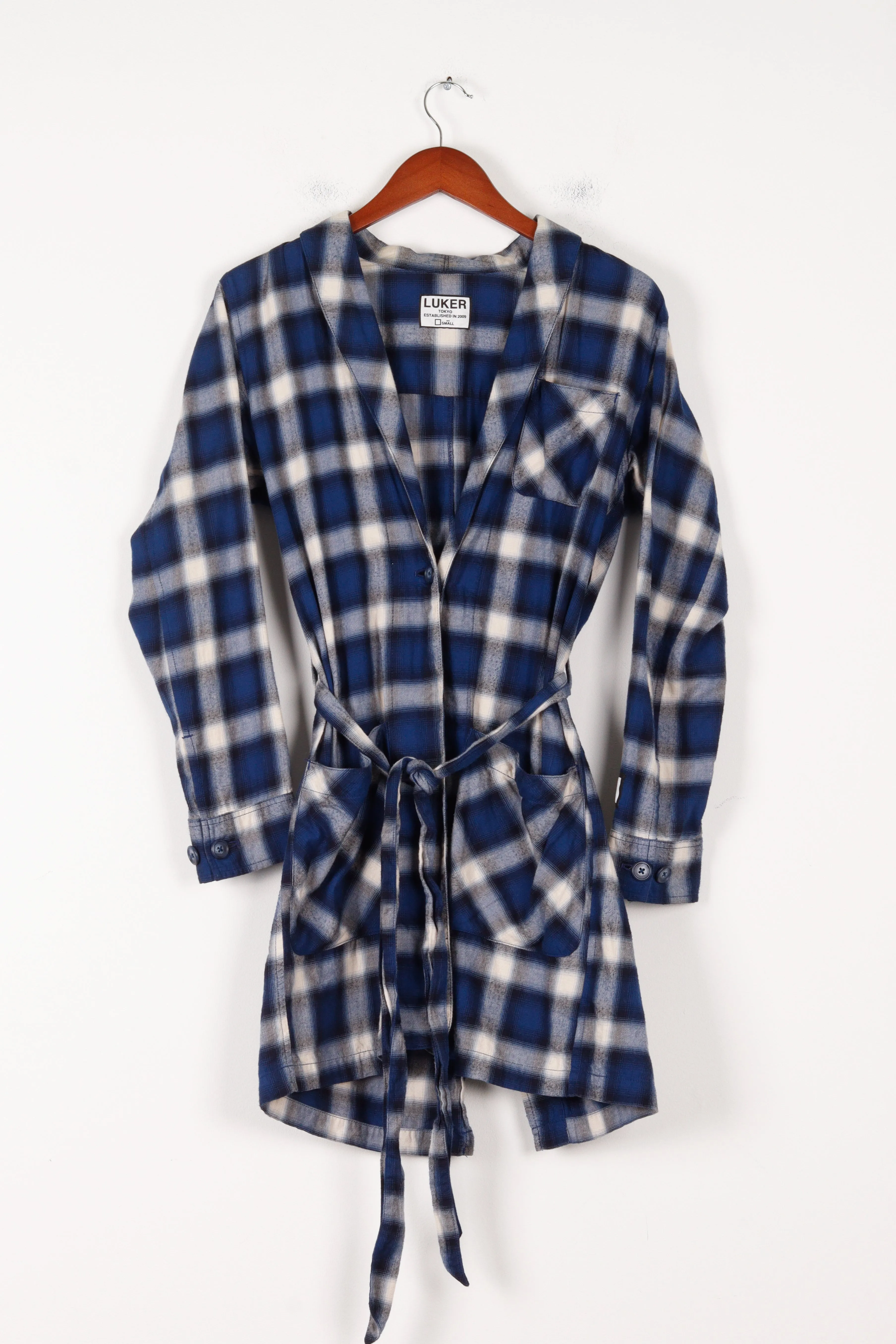 Luker FW16 'Ombre Check' Flannel Coat Blue (2016)