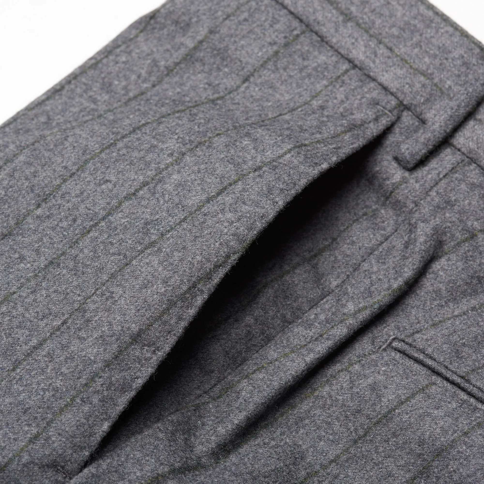 PT01 PANTALONI TORINO Jacques Gray Striped Flannel Wool Pants NEW Slim US 36
