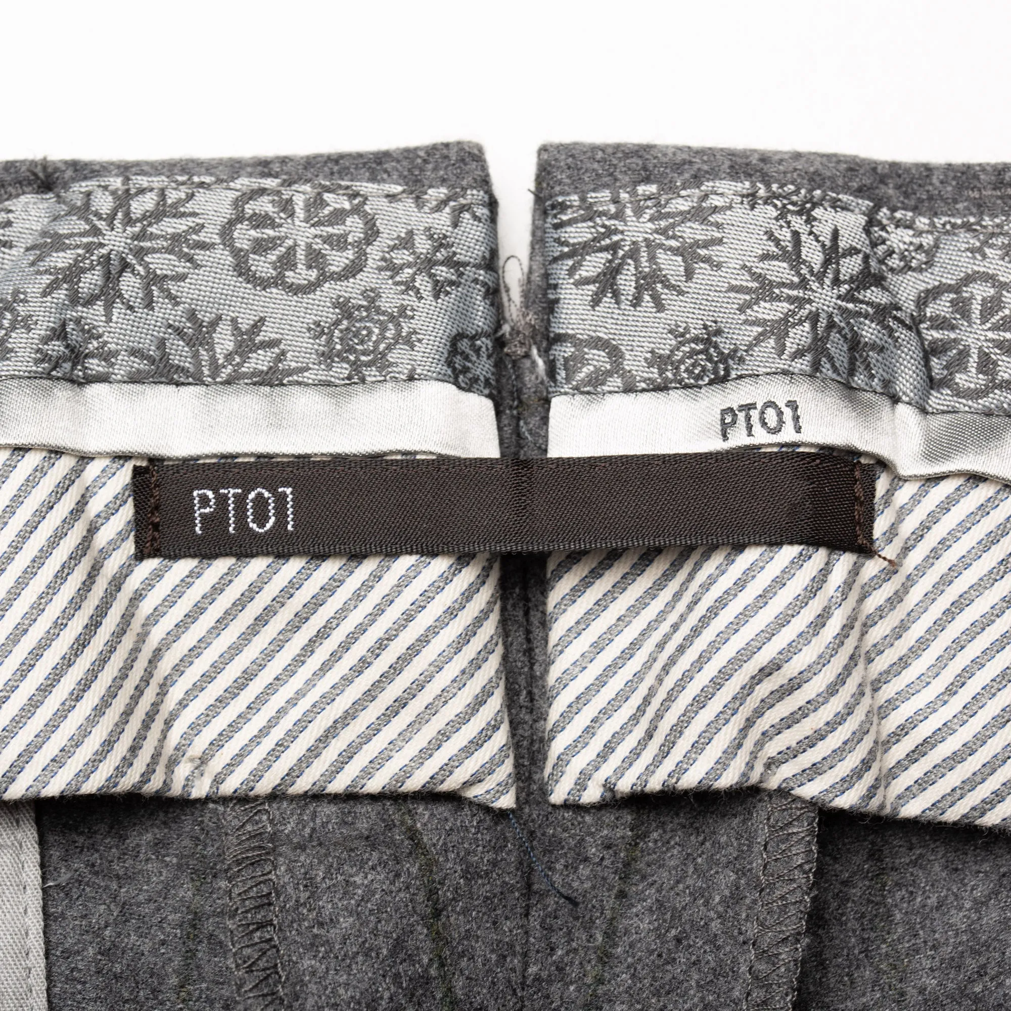 PT01 PANTALONI TORINO Jacques Gray Striped Flannel Wool Pants NEW Slim US 36