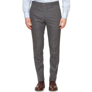 PT01 PANTALONI TORINO Jacques Gray Striped Flannel Wool Pants NEW Slim US 36
