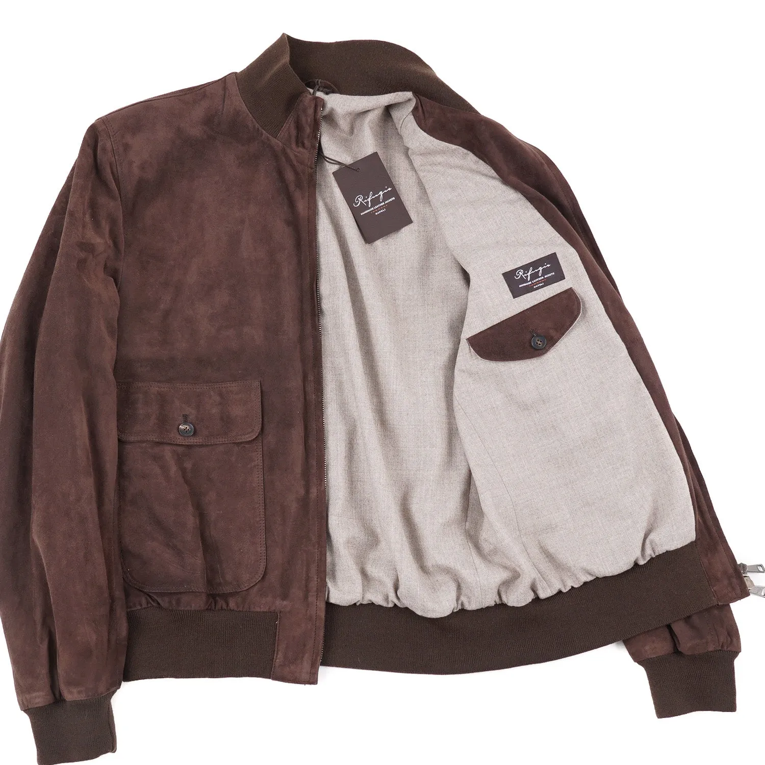 Rifugio Wool-Lined Suede Bomber Jacket