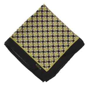 Roda Houndstooth Wool-Silk Pocket Square