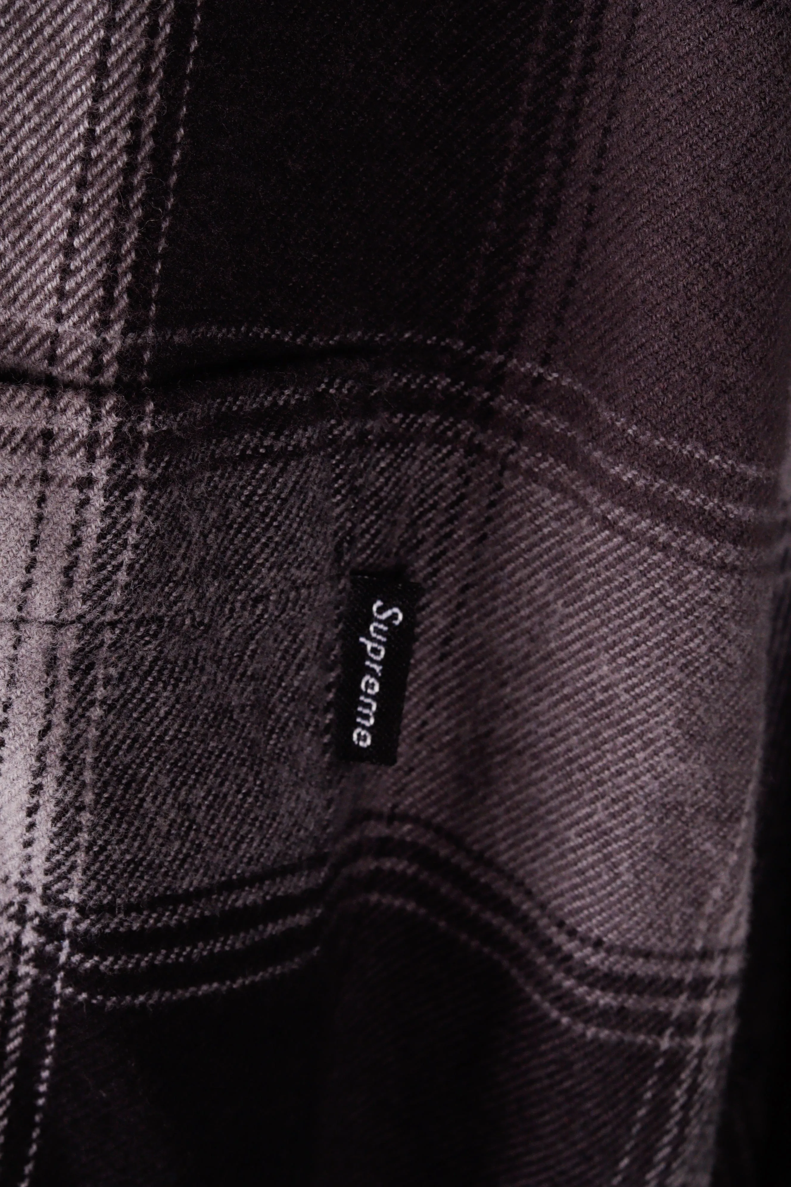 Supreme FW18 'Shadow Plaid' Flannel Shirt Black (2018)